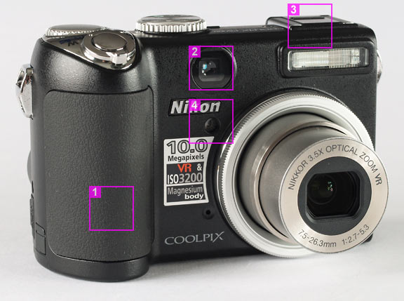 Nikon Coolpix P5000 - front view