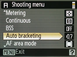 Nikon Coolpix P5000 - menu screenshot