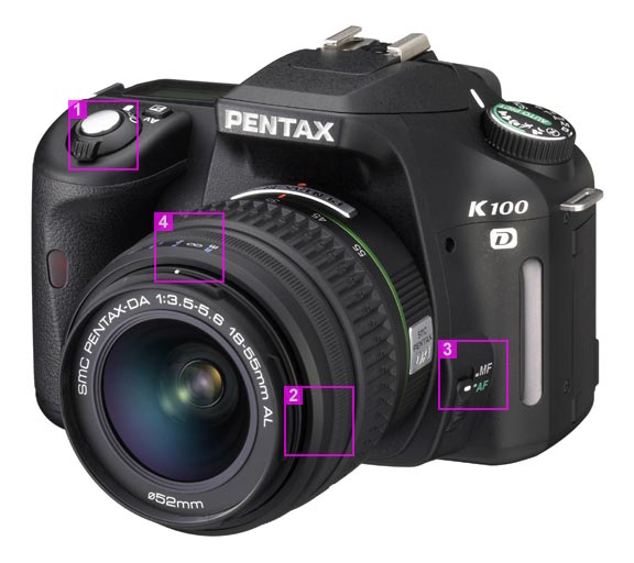 Pentax K100D - front view