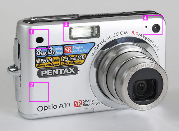 Pentax Optio A10 - front view