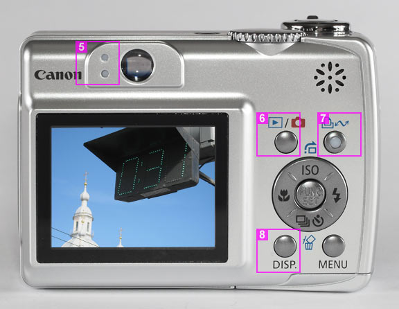Canon PowerShot A550 - back