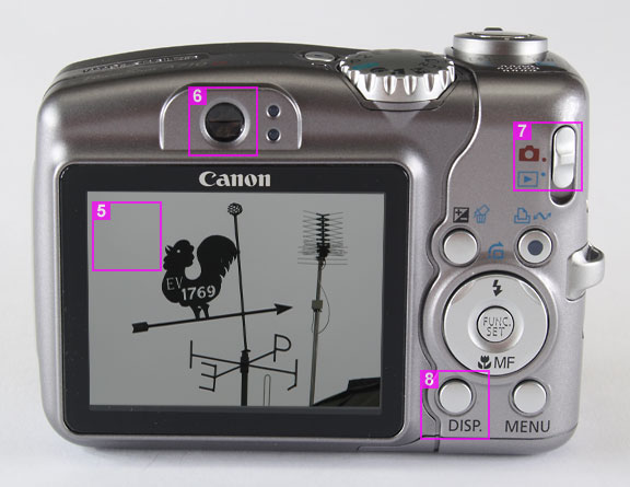 Canon A710 IS - rear view