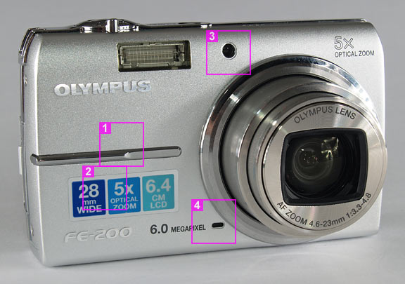 Olympus FE-200 - front view