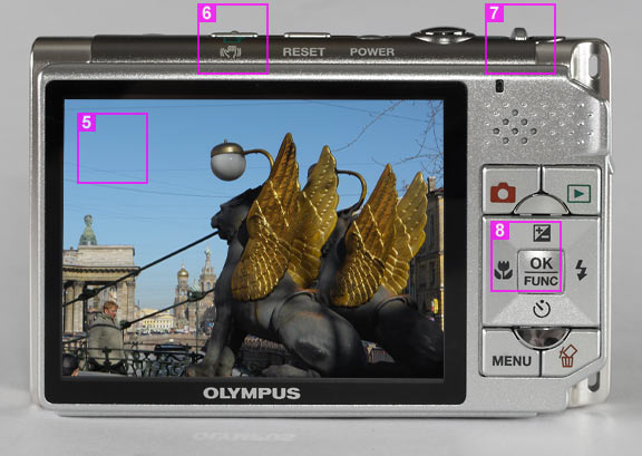 Olympus mju 730 - back