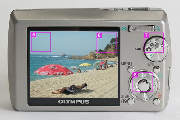 Olympus mju 810 Digital - back
