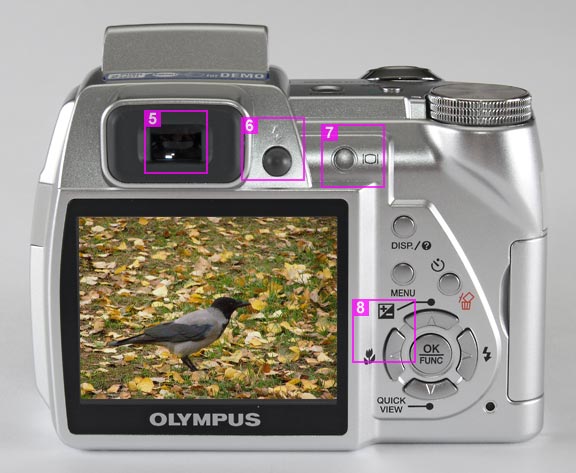 Olympus SP-510 UZ - Back