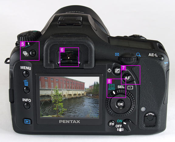 Pentax K10D - back