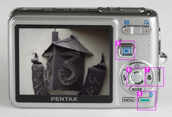 Pentax Optio A20 - back