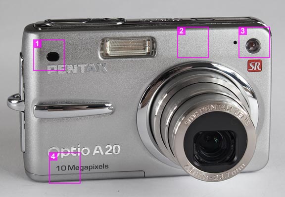 Pentax Optio A20 - front view