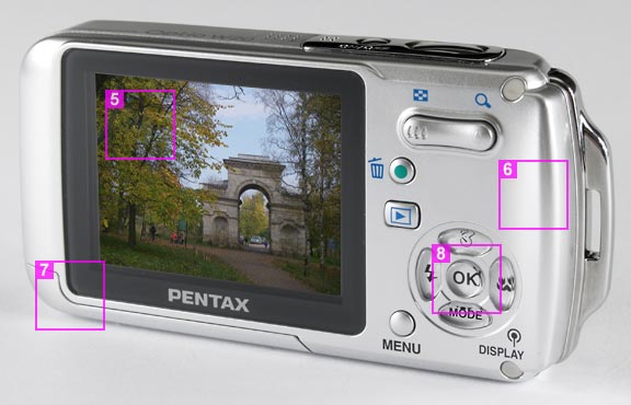 Pentax Optio W20 - back